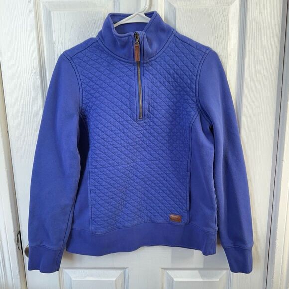 LL Bean Sweatshirt Womens XS Purple 1/4 Zip Pullover Quilted Kangaroo Pocket - Picture 1 of 10